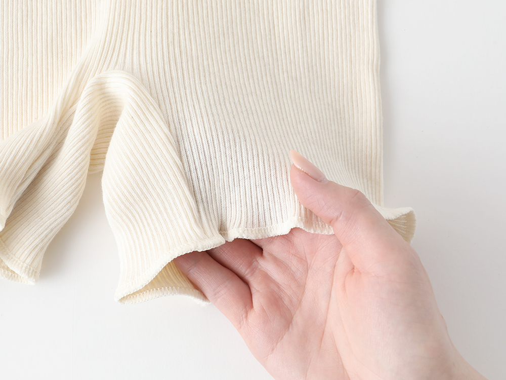 hinna ふわリブ オーガニックコットン 1分丈ショーツ ウエストの位置