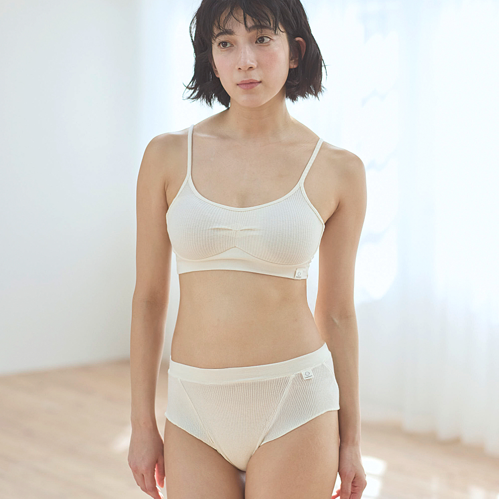hinna ふわリブ オーガニックコットン ふんどしショーツ キナリ